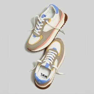 Madewell Leather and Suede Colorblock Casual Sneakers